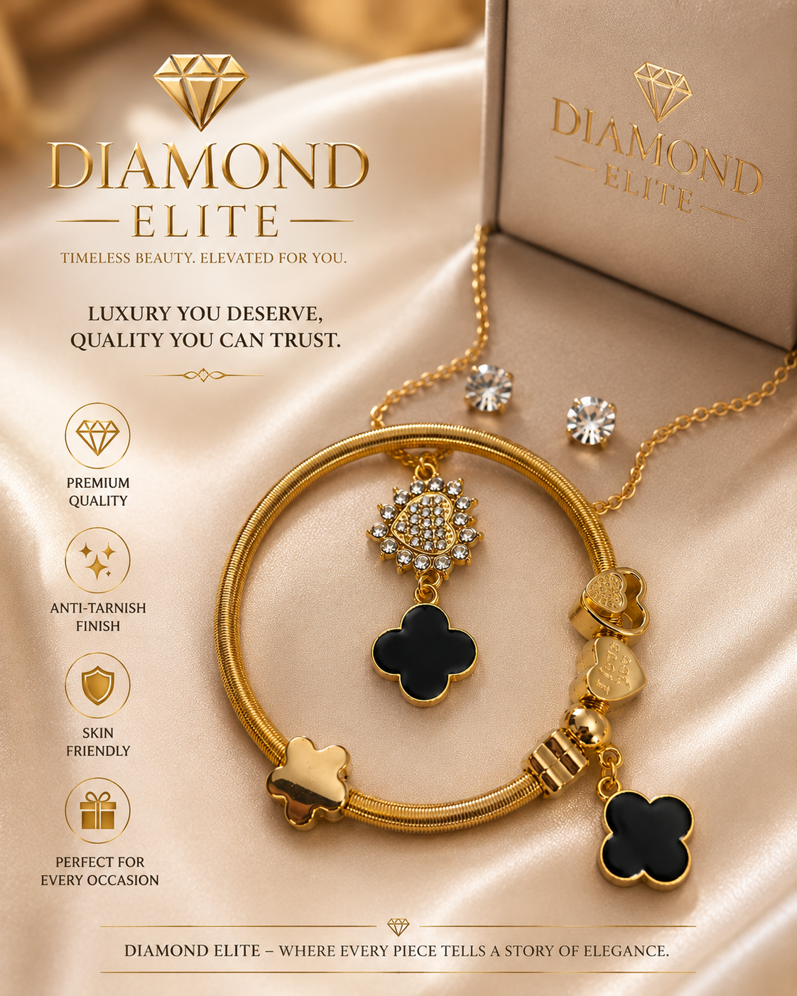 Diamond Elite Elegant Necklace & Bracelet Collection