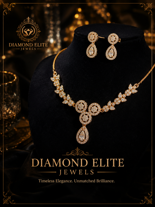 DEJ Golden Grace Diamond Necklace Set