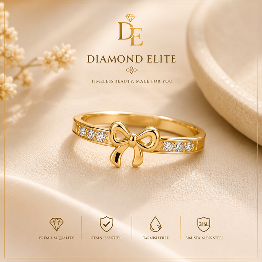 Diamond Elite Luxury Butterfly Bow Ring