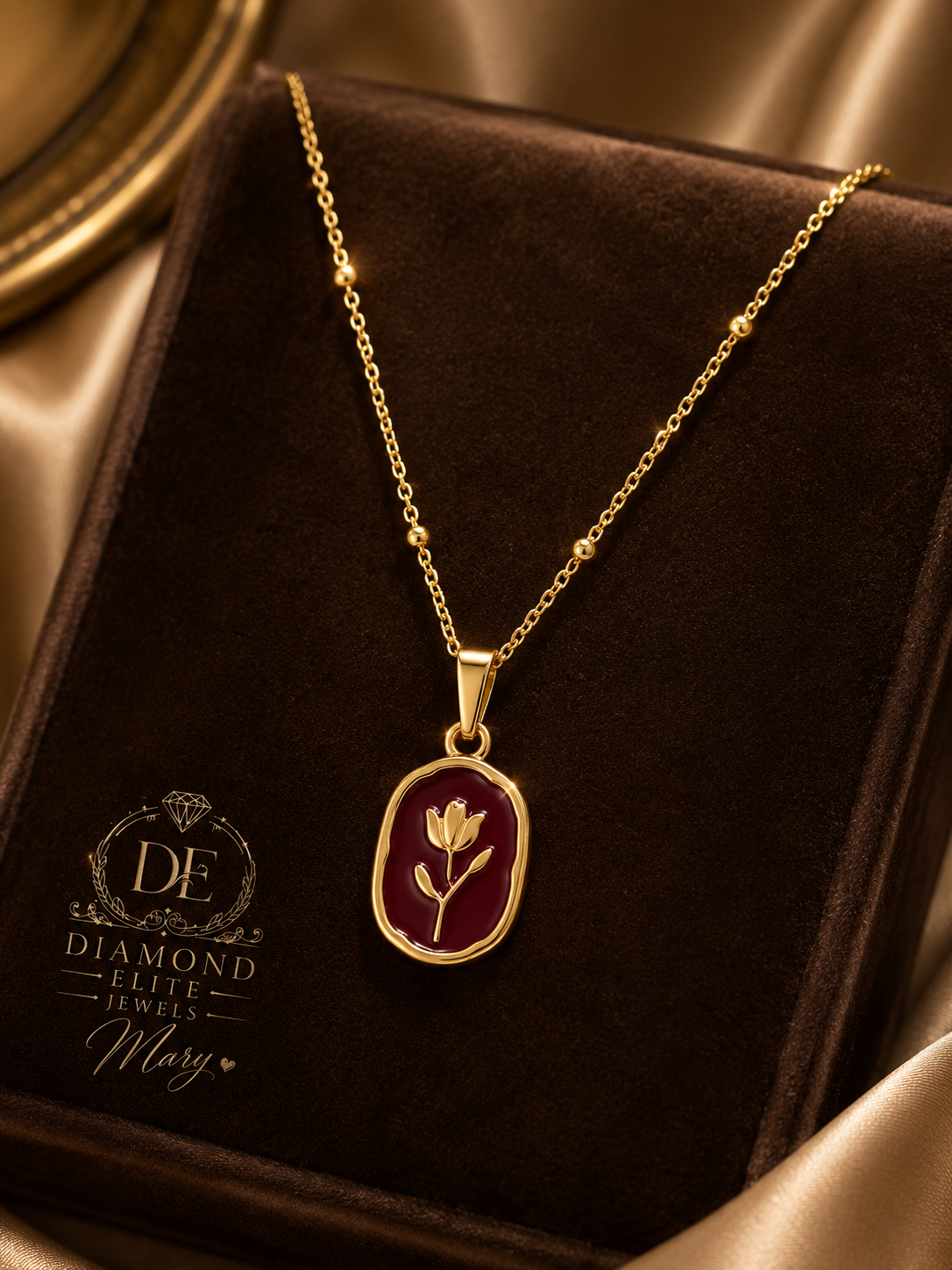 Diamond Elite Luxury Gold Tulip Pendant