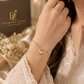Diamond Elite Heart Charm Stainless Steel Bracelet
