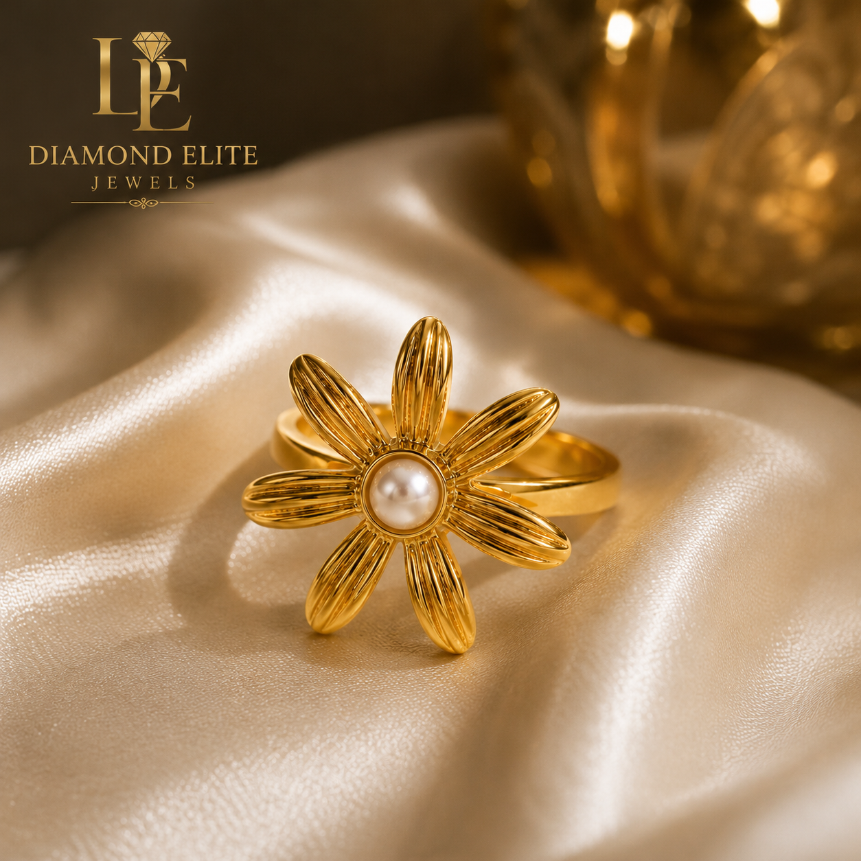 Elegant Daisy Blossom Ring Premium Stainless Steel