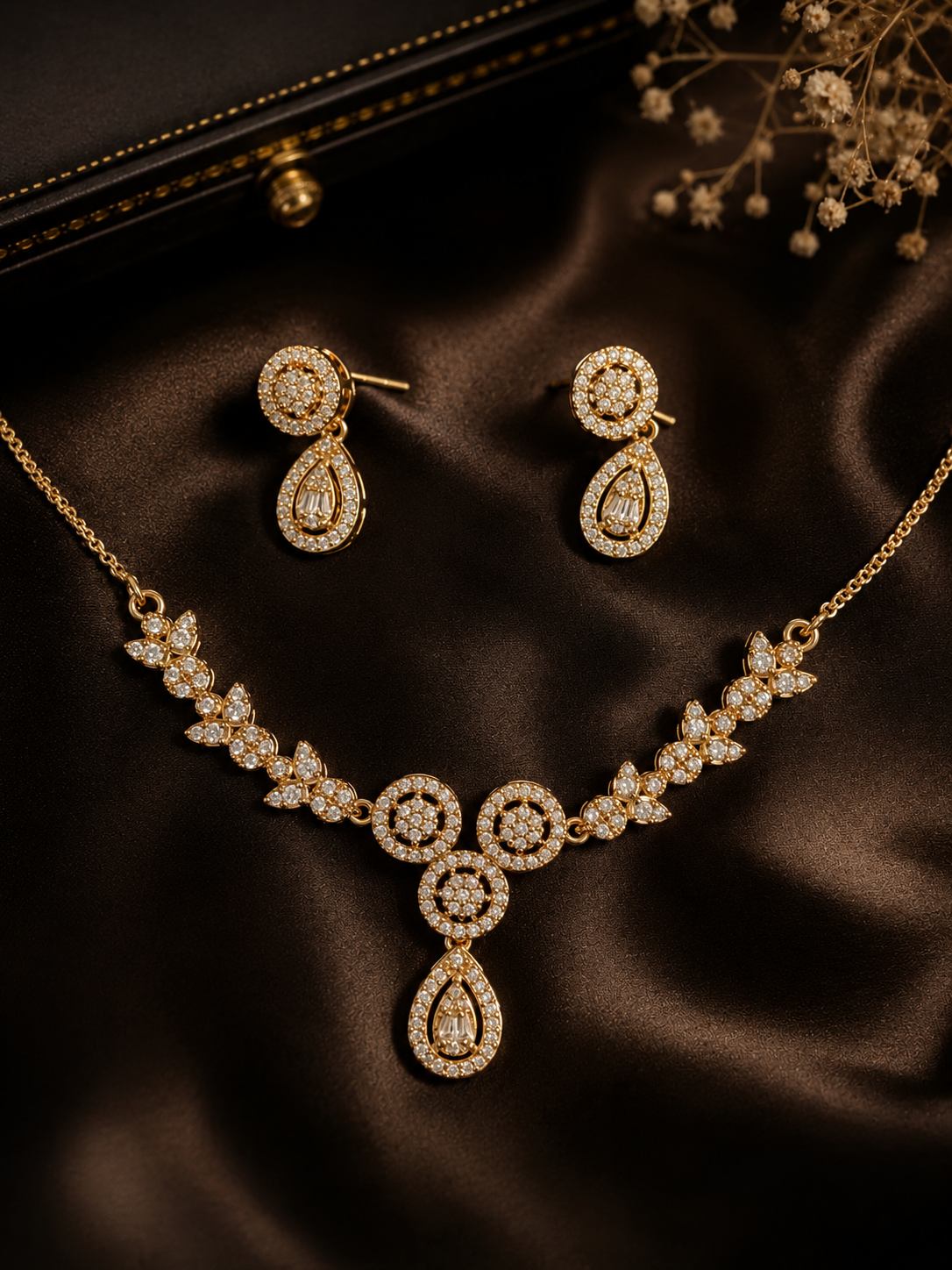DEJ Golden Grace Diamond Necklace Set