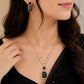 Luxury Black Stone Necklace Set  Diamond Elite