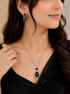 Luxury Black Stone Necklace Set  Diamond Elite