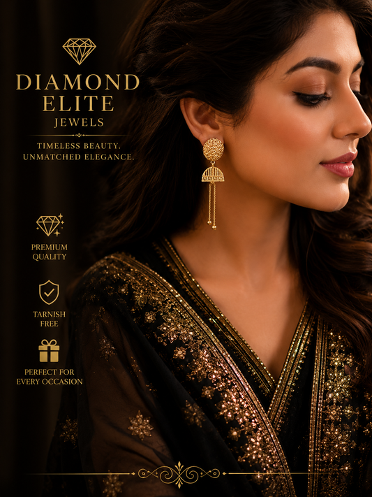 Luxury Gold Drop Earrings Timeless Elegance by Diamond Elite Jewels