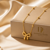 Diamond Elite Luxury Bow Pendant Necklace Timeless Elegance
