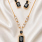 Luxury Black Stone Necklace Set  Diamond Elite