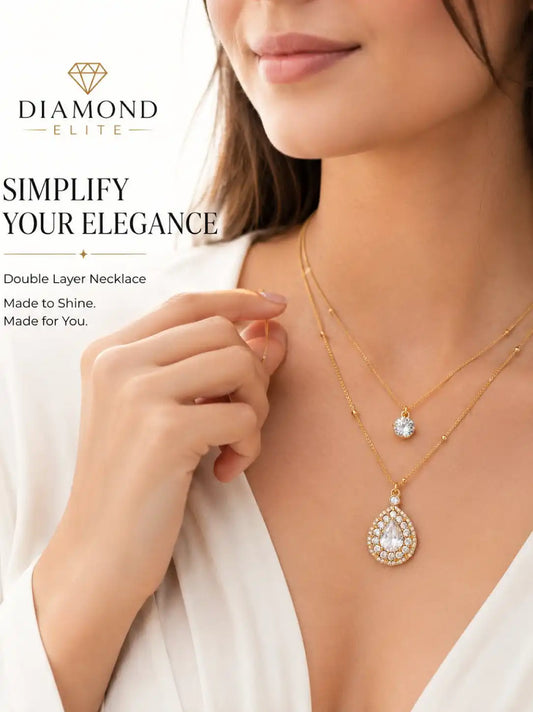 Diamond Elite Double Layer Necklace for Girls
