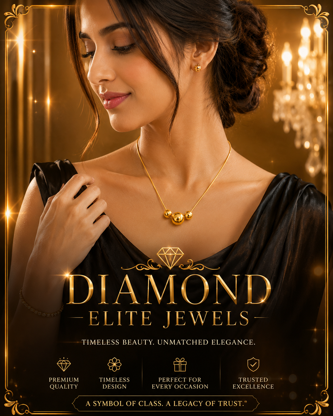 Diamond Elite Jewels Golden Elegance Necklace