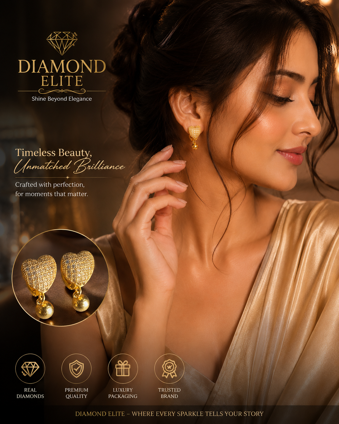 Diamond Elite Heart Glow Earrings