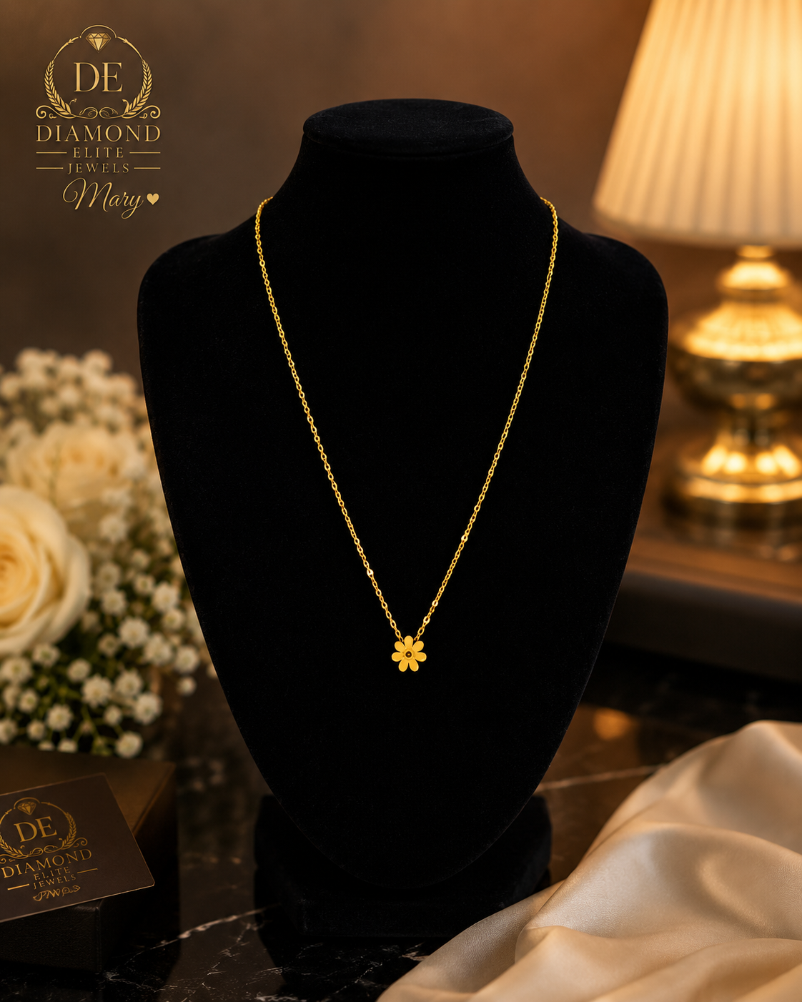 Diamond Elite Golden Flower Pendant