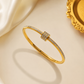 Diamond Elite Luxury Gold-Plated Stainless Steel Bangle Bracelet ✨
