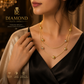 Diamond Elite Jewels Double Layer Golden Elegance Necklace With free earrings