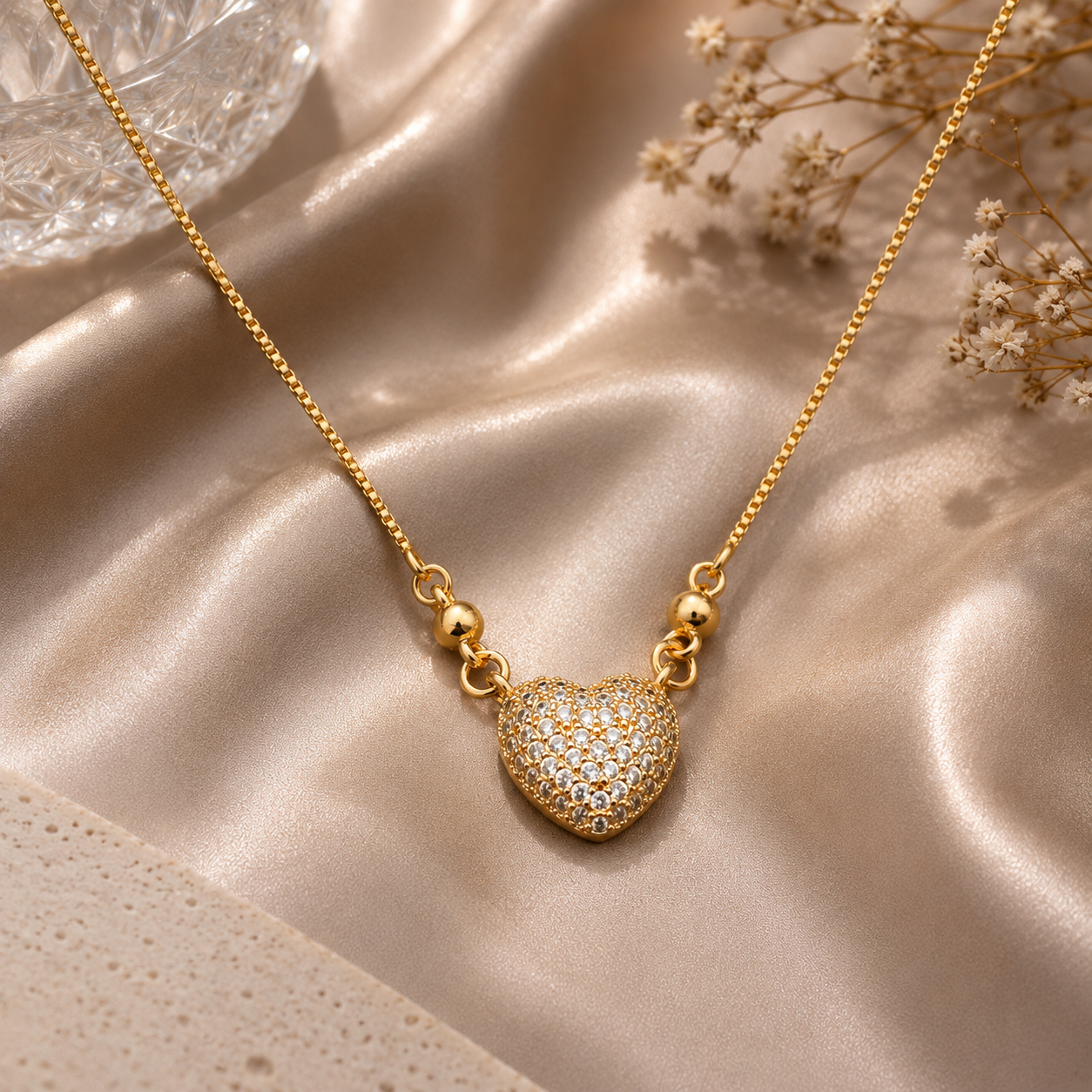 Diamond Elite Elegant Heart Pendant Necklace