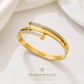 Diamond Elite Luxury Gold-Plated Stainless Steel Crystal Bangle ✨