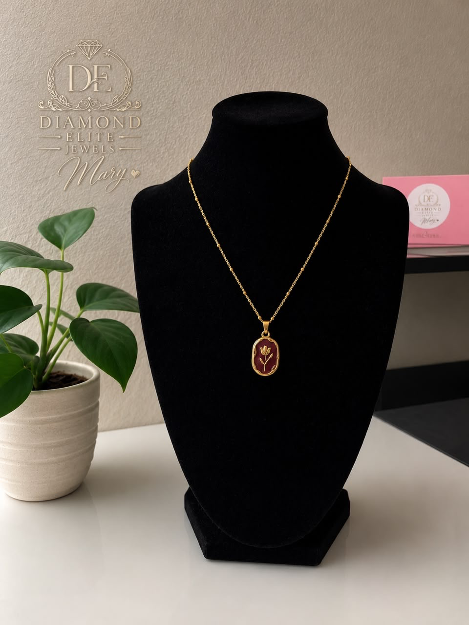 Diamond Elite Luxury Gold Tulip Pendant