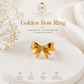 Diamond Elite Golden Bow Ring Elegant Gold Plated Stainless Steel Ring