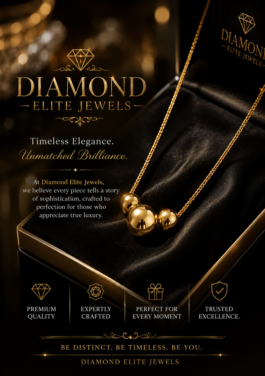 Diamond Elite Jewels Golden Elegance Necklace