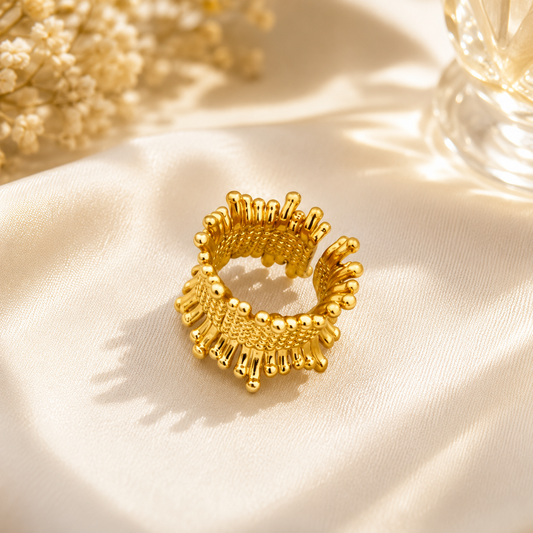 Diamond Elite Premium Textured Gold Ring