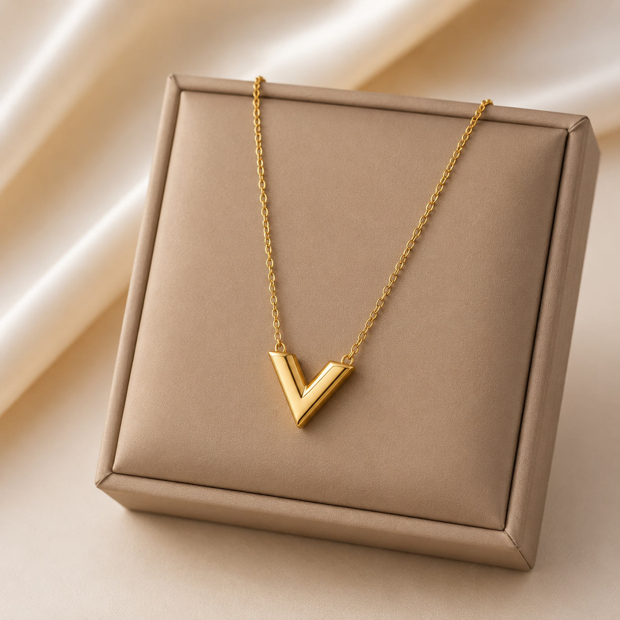 Luxury Gold-Plated V Necklace Diamond Elite Jewels