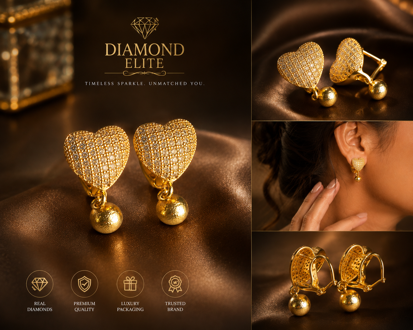 Diamond Elite Heart Glow Earrings