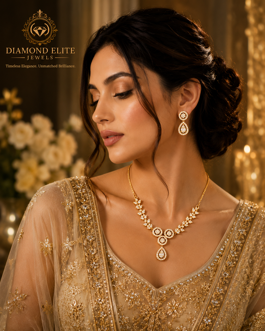 DEJ Golden Grace Diamond Necklace Set