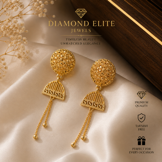 Luxury Gold Drop Earrings Timeless Elegance by Diamond Elite Jewels