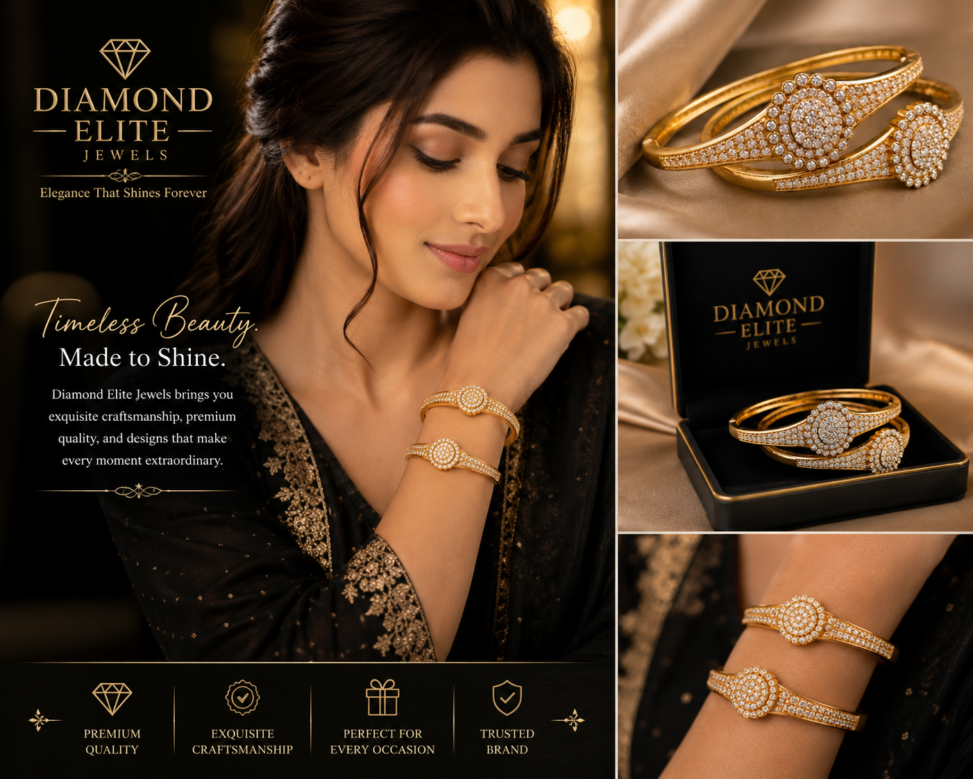 Diamond Elite 2 Luxury Bracelets With Free Earrings & Free Shipping