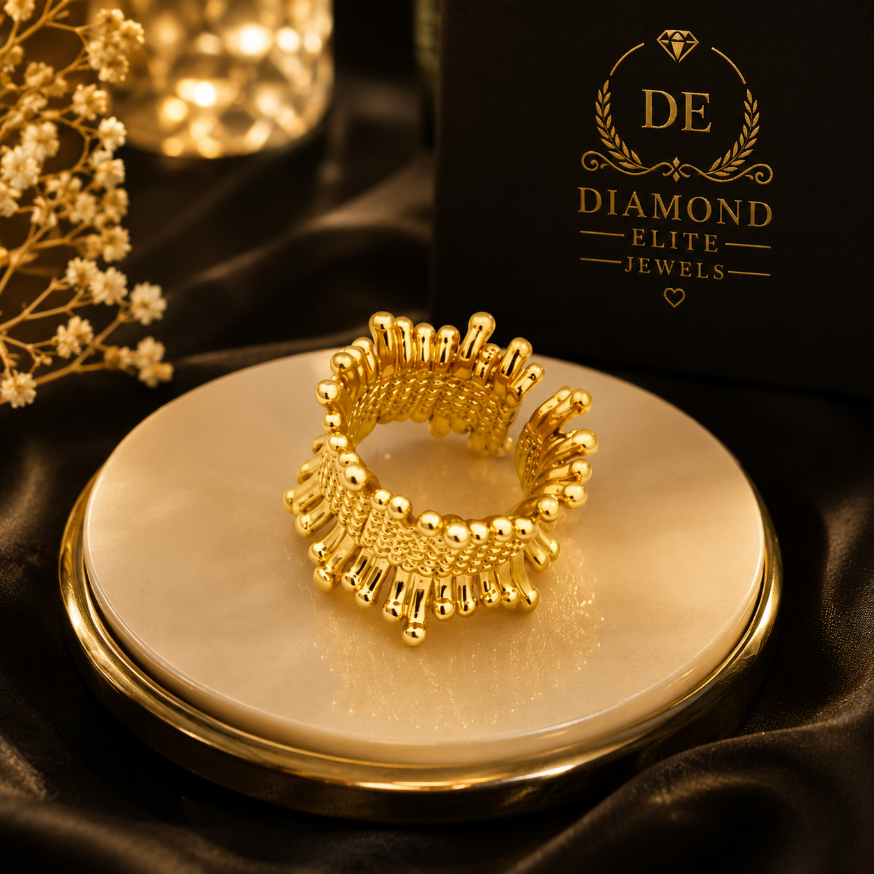 Diamond Elite Premium Textured Gold Ring