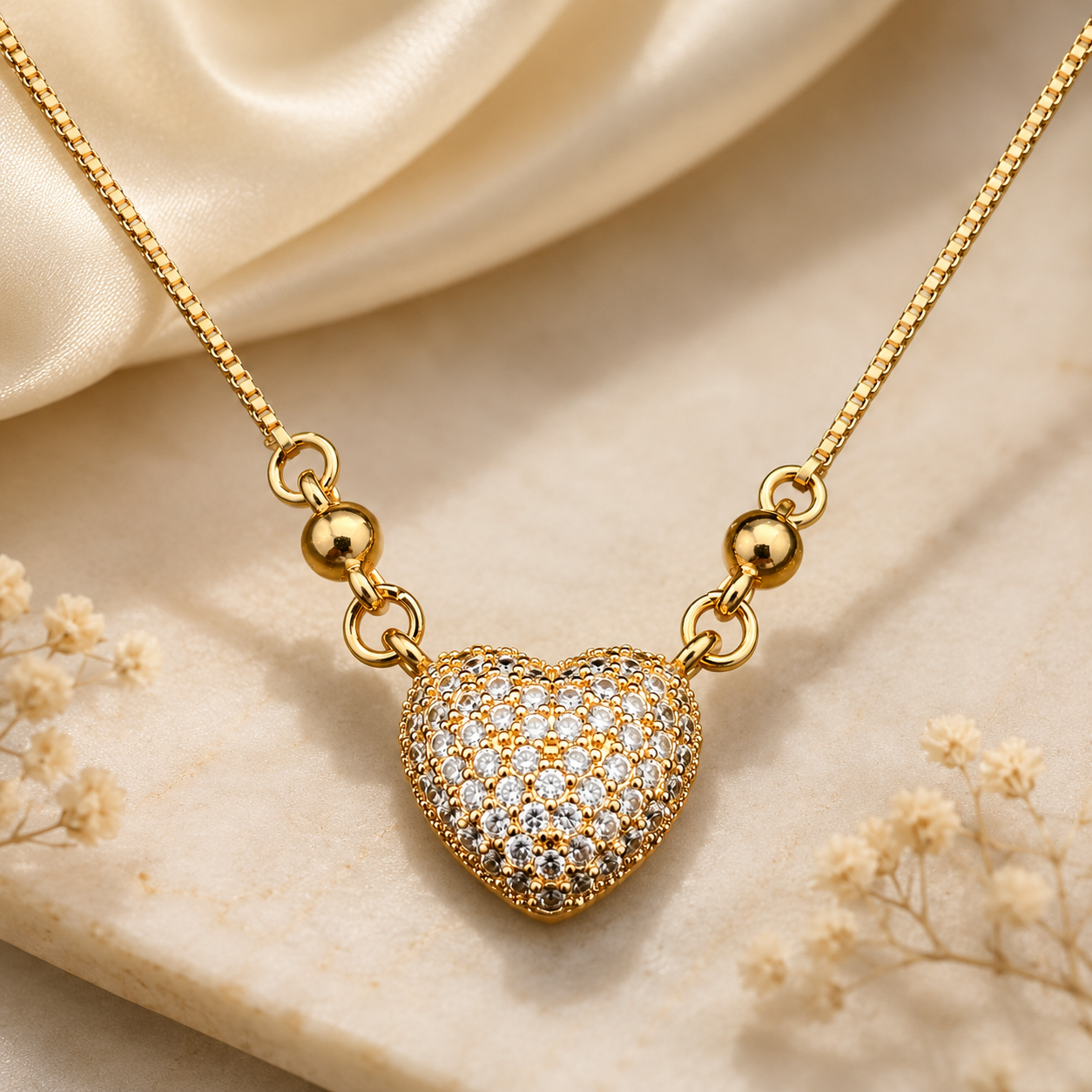 Diamond Elite Elegant Heart Pendant Necklace
