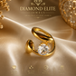 Diamond Elite Gold Plated Adjustable Open Ring with Brilliant Cubic Zirconia Stone