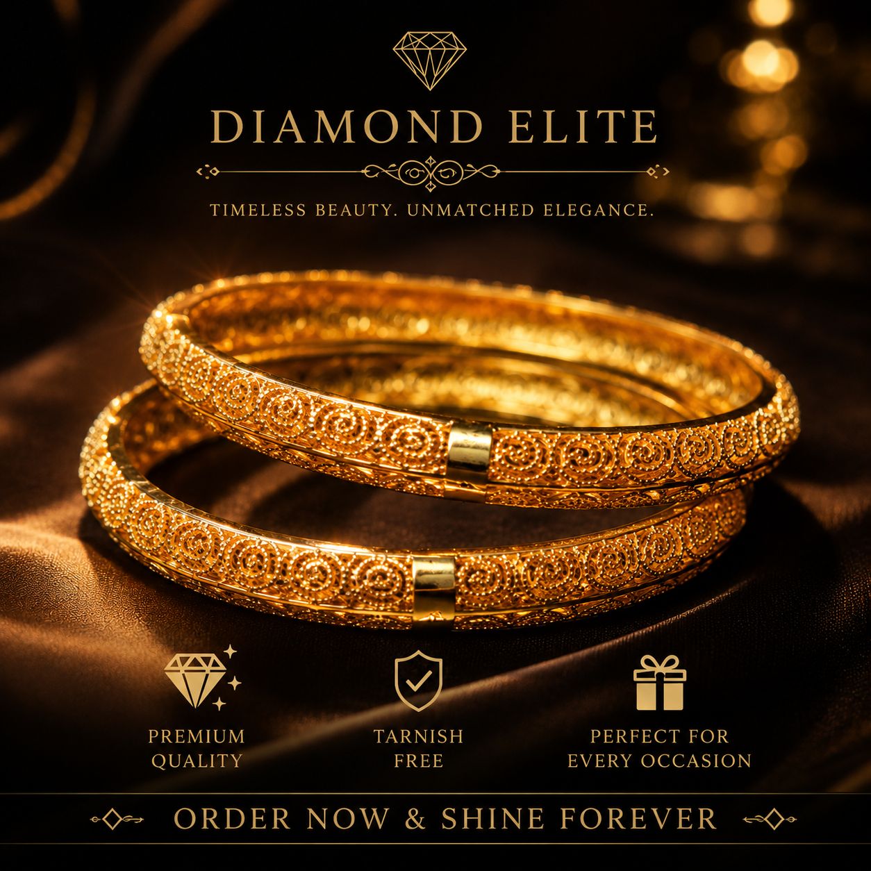 Diamond Elite Royal Glow Bangles 2 Piece Pack